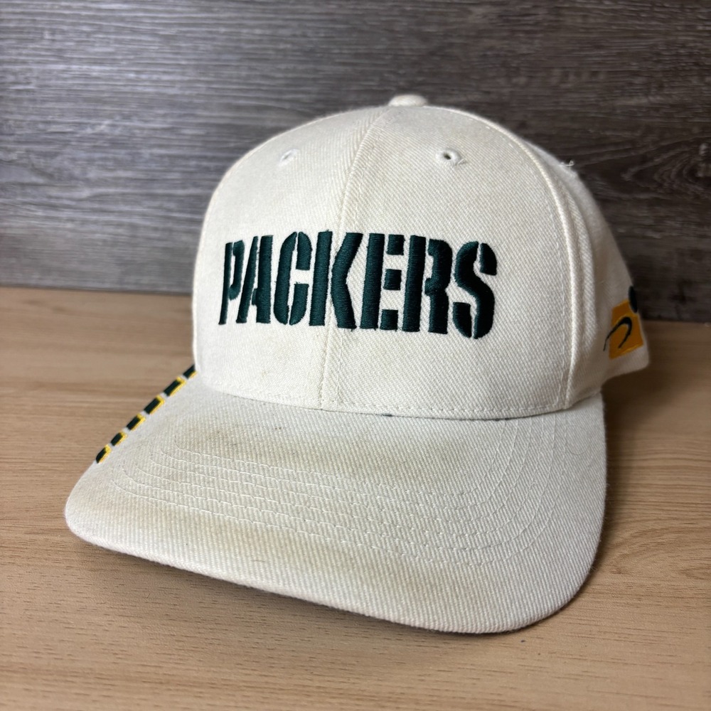 Vintage Green Bay Packers Hat Strap Back White Sports Specialties NFL Football
